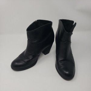 Vtg Steve Madden Reflekt Leather Block Heel Ankle Boot Women Size 9M